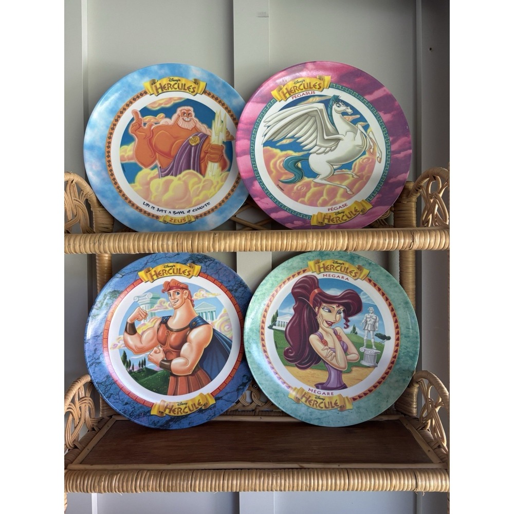 Disney Hercules Movie Collector Plastic Plates Set of 4 McDonalds 1997